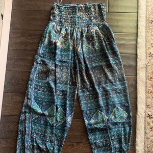 Boho silk harem pants